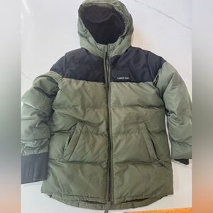 Lands' End Olive and Charcoal Fleece-Lined Jacket